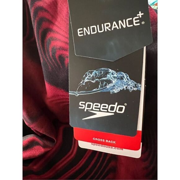 Speedo Endurance+ Women's Maroon Fusion Vibe CrossBack One Piece Suit Size 24 - Picture 5 of 6